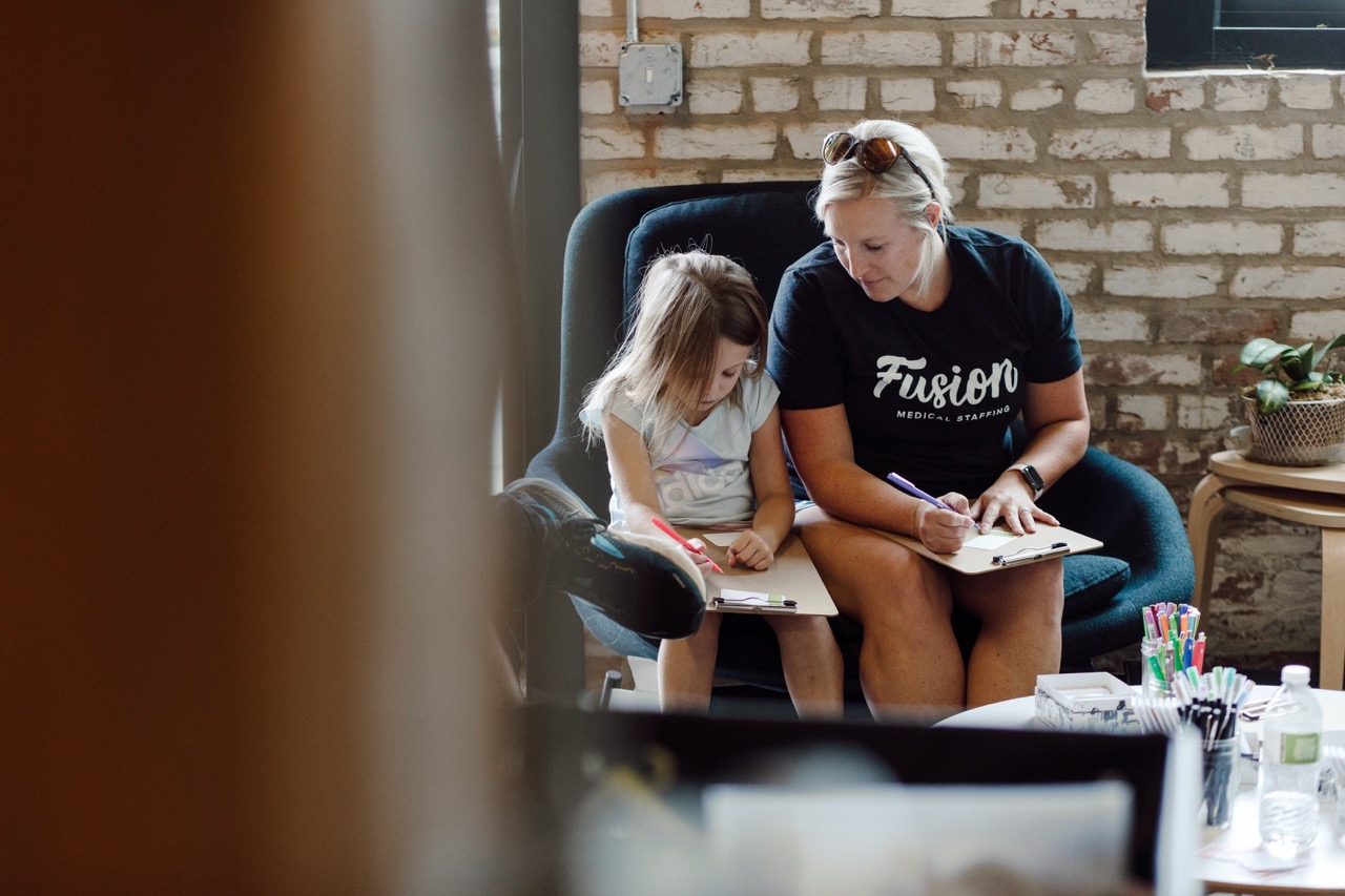 someone reading with a child